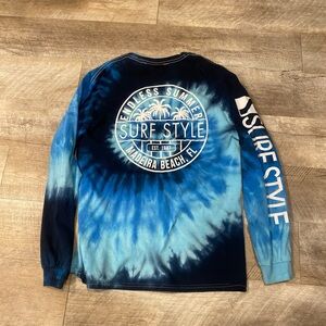 Surf Style Blue Tie-Dye Long Sleeve